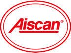 Logotipo de Aiscan sobre fondo negro.