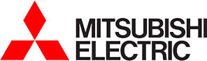 Logotipo eléctrico de Mitsubishi sobre fondo blanco.